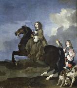 Bourdon, Sebastien Queen Christina of Sweden on Horseback Spain oil painting artist